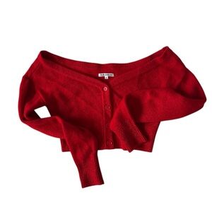 NWOT reformation red cropped cardigan cashmere sweater xs